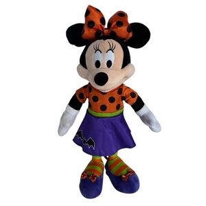 Minnie Mouse Halloween Plush 20" Standing Stuffed Toy Orange Bat Gift Present